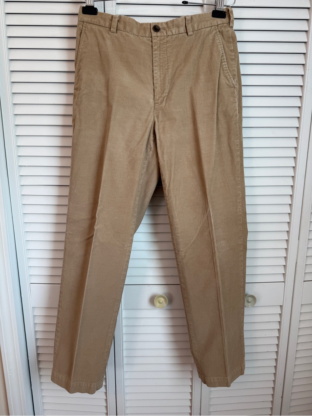 Brooks Brothers Pants Mens 34 Tan Corduroy Clark Straight Trouser Chino Office